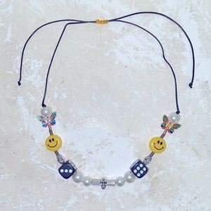 Salute - Evae beaded designer streetwear necklace skull / butterfly​​​​​